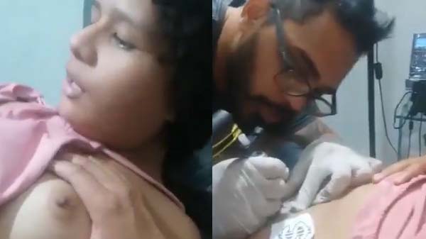 Desi girl tatoo kara raha hai full nude body and boobs