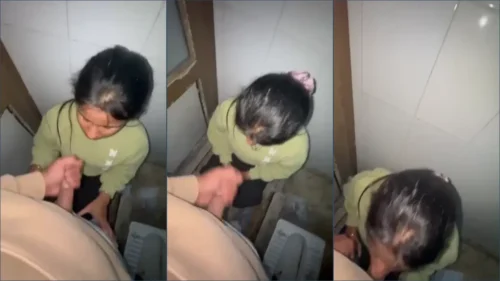 Desi couple bathroom masturbation cum on girl face