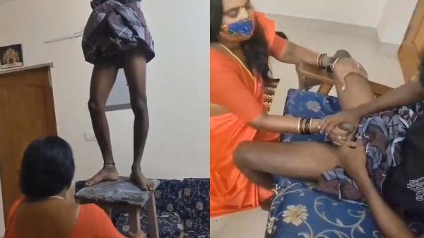 Fan mistri ke sath sex karne ke liye bhabhi land le rah hai