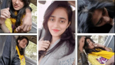 Shy Paki Teen Hindu Girl in Yellow Suit sucking BF cock in car